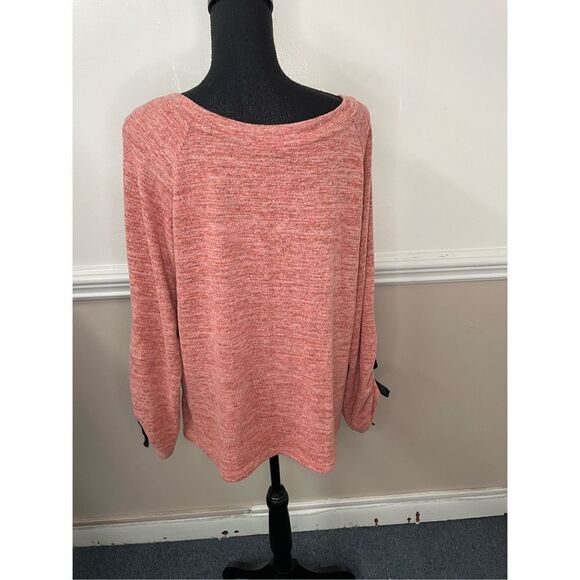 Hannah Coral Colored Long Sleeve Blouse Size X-Large - Picture 3 of 5